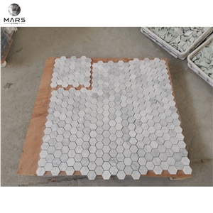 Black And White Hexagon Shape Natural Stone Mosaic Tiles
