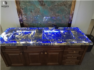 Blue Color Luxury Azul Bahia Granite Stone Sinks, Basins