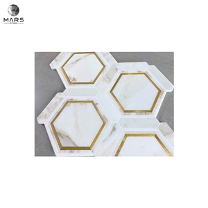 Carrara White Honeycomb And Hexagon Mosaic Marble Tiles