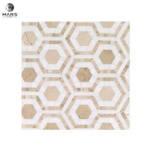 Cheap Hexagon Cosmos Marble Polished Mosaic Marble Tiles