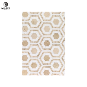Cheap Hexagon Cosmos Marble Polished Mosaic Marble Tiles