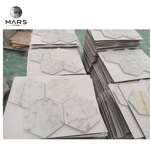 Cheap Price  Grey Natural Marble Hexagon Shape Mosaic Tiles