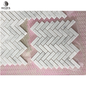 China Factory Direct Carrara White Herringbone Mosaic Tiles
