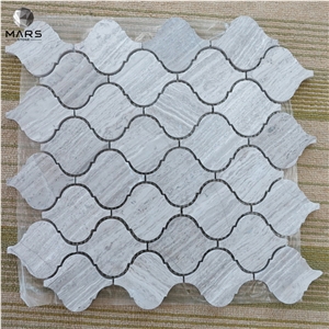 Customized Kitchen Wall Lantern Shape Marble Mosaic Tiles