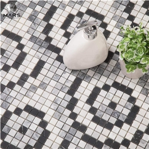 Customized Made Bardiglio Gray Square Marble Mosaic Tile