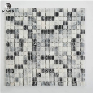 Customized Made Bardiglio Gray Square Marble Mosaic Tile