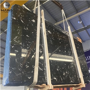 Factory Supply Discount Price Black Ice Flower Marble 