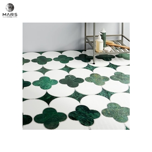 Flower And Star Mixed Color Natural Mosaic Marble Tiles