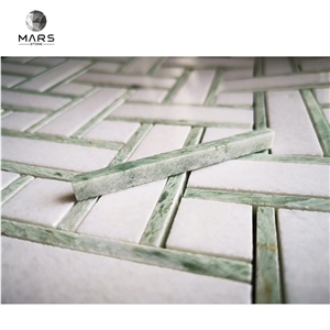 Green And White Marble Mosaic Tile Modern Design