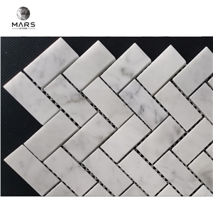 Herringbone Marble Mosaic Tile Bathroom Modern Simple Design
