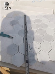 Hexagon Carrara White Stone Kitchen Wall Marble Mosaic Tile