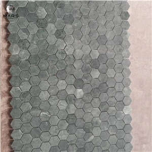 Honed Indian Green Marble Hexagon Mosaic Tiles