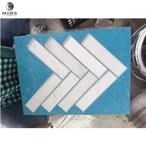 Hot Sell Products Volakas White Chevron Marble Mosaics Tiles