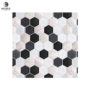 Hot Selling Colored Polished Hexagon Mosaic Marble Tiles