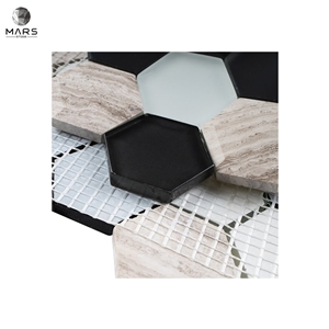 Hot Selling Colored Polished Hexagon Mosaic Marble Tiles