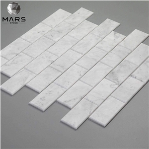 Italian White Carrara Marble 3 X 6 Brick Subway Mosaic Tile