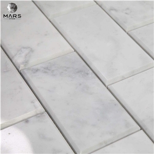 Italian White Carrara Marble 3 X 6 Brick Subway Mosaic Tile