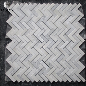 Kitchen Herringbone Marble Mosaic Tile For Wall And Floor