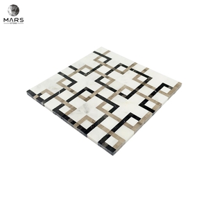 Labyrinth Sharp Mixed Color Polished Mosaic Marble Tiles