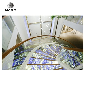 Marble LED Light Onyx Backlit Wall Slabs Photoelectric Stone Staircase