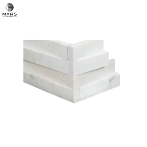 Modern Style White 3D Wave Ledger Panel Marble Wall Tile