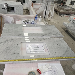 Natural Customized Bianco Carrara White Marble For Countertop