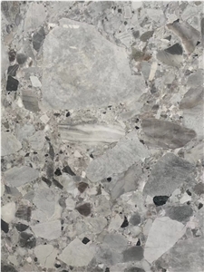 Natural Fossil Grey Marble Big Polished Slab Panels