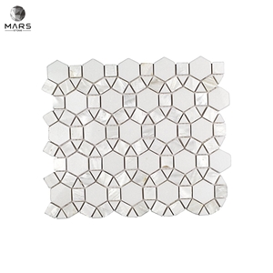 Natural Irregular Polished White Marble Mosaic Tiles
