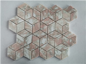 Norwegian Pink Marble Penny Round Mosaic Tile Decorative