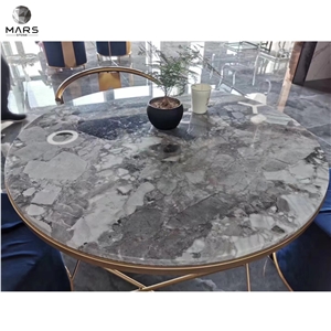 Panda Grey Marble Stone For Table Top Full Stone Table