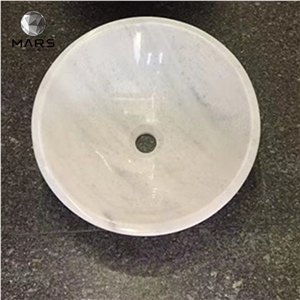 Simple Design Round Shape Bathroom Marble Sink Wash Basins