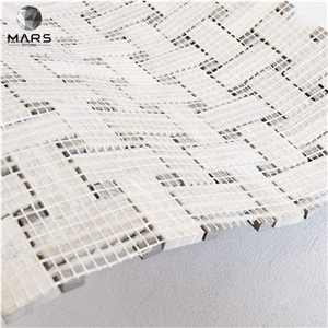 White Italian Carrara Marble Mosaic Tile Backsplash Tile