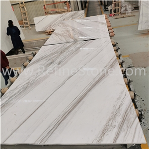Book Matched Volakas White Marble Slab