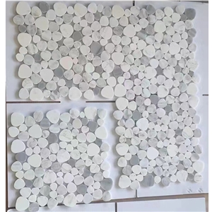 Carrara White Marble Waterjet Flower Mosaic Tiles
