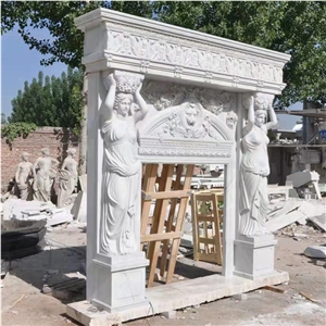 Cheaper White Marble Fireplace Mantel Price
