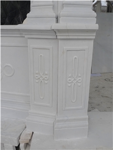 Cross Design White Marble Relief Carving Patterns For Church