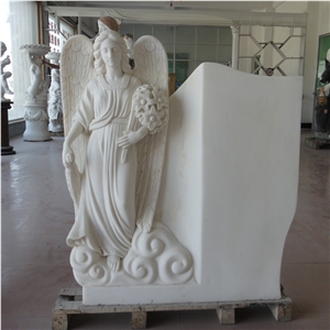 Custom Cheaper White Marble  Western Style Angela  Monument
