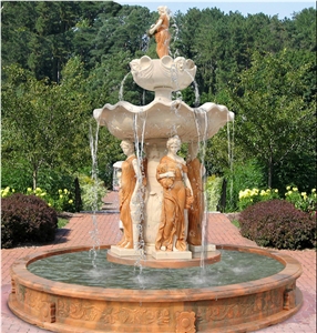 Custom Outdoor Large  Marble Landscaping  Carved  Fountain