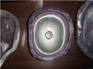 Customized Design Commercial Wash Basins Purple  Marble