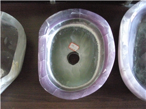 Customized Design Commercial Wash Basins Purple  Marble