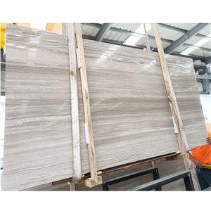 Factory Direct Grey Wooden Vein Marble Slab For Project 