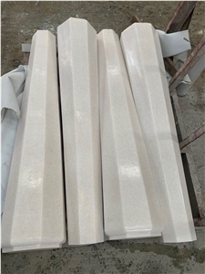 High Polished Vietnam Crystal White Marble Column Pillars