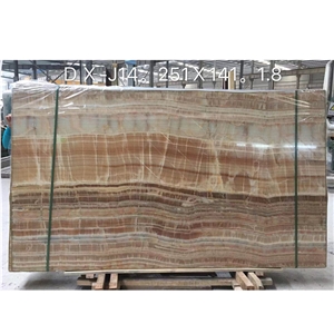 Hot Sale Natural Cheaper  Wooden Onyx Slab On The Wall 