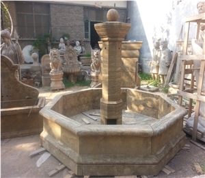 Limestone Marble Garden Water Fountain For Sale