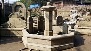 Limestone Marble Garden Water Fountain For Sale