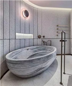 Luxury Beige Marble Solid Surface Bathtubs