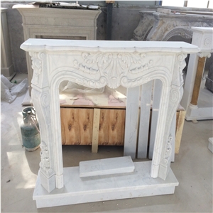 New Designs White Marble Fireplace Surround