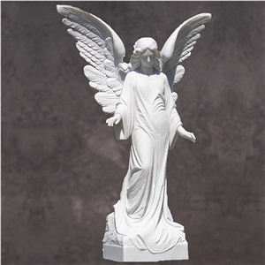 Outdoor Natural Stone Hand Carved Marble Angle Statue