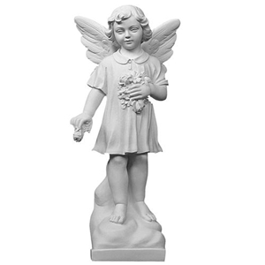 White Marble Angel Goddess Sculpture With Wings