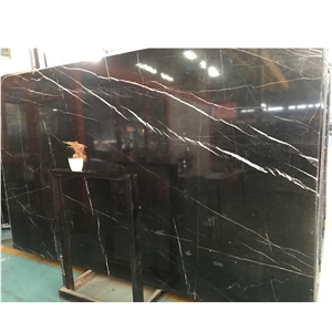 Wholesale Stock Polished  Nero Marquina Black Marble Slab